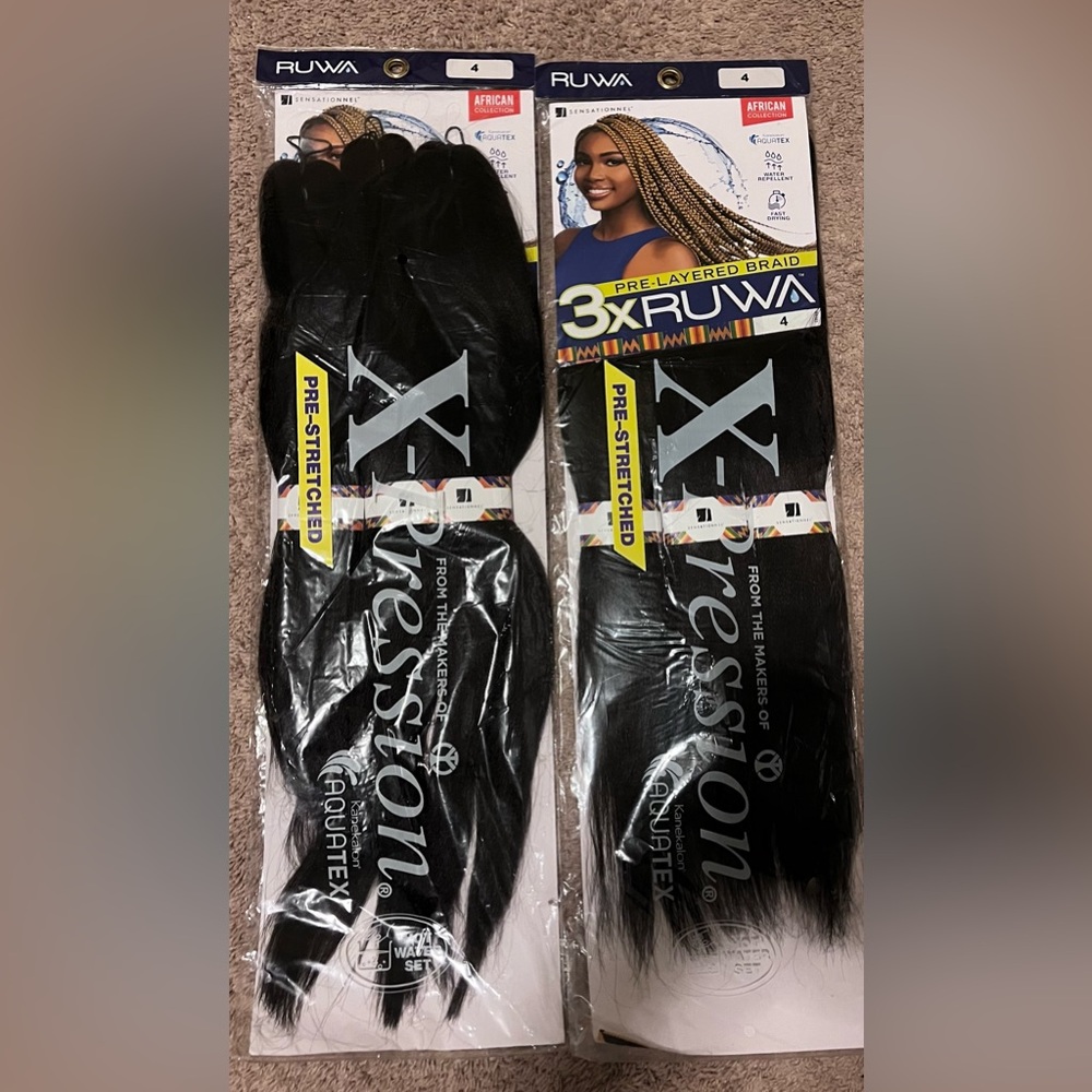 Ruwa Pre-Stretched Braiding Hair 3X. Color 4
